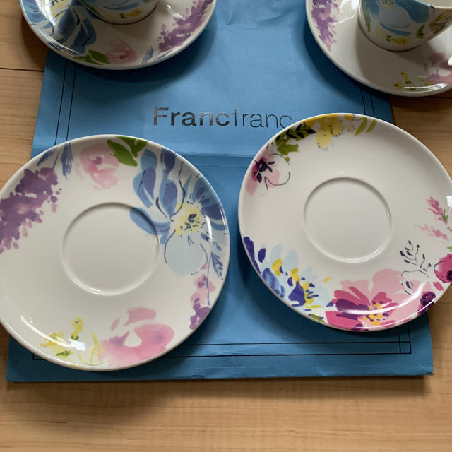 Francfranc(フランフラン)のフランフラン カップ&ソーサー 4セット インテリア/住まい/日用品のキッチン/食器(食器)の商品写真
