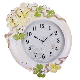 壁掛け時計 クロック かけ時計 掛け時計 花柄(掛時計/柱時計)