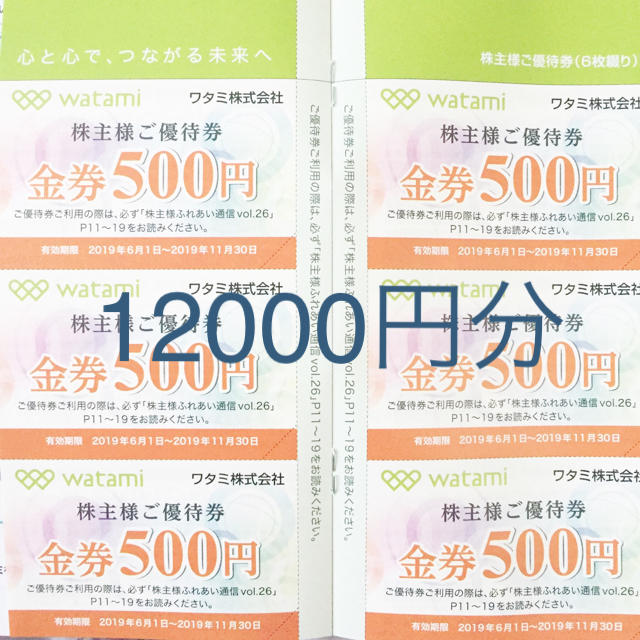 チケットワタミ 株主優待 12000円分