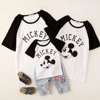 レディースL まとめ買い割引あり 親子コーデ ミッキーTシャツ 親子ペアルック(Tシャツ(半袖/袖なし))