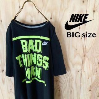 ナイキ(NIKE)の【美品】NIKE 希少サイズ  ネオンイエロープリント tシャツ BK 3XL(Tシャツ/カットソー(半袖/袖なし))