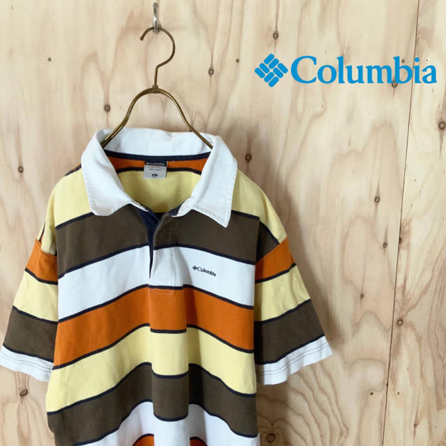 Columbia(コロンビア)のColumbia ビッグシルエット マルチカラー ボーダー ラグビーシャツ XL メンズのトップス(シャツ)の商品写真