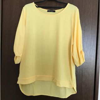 値下げ レディースTシャツ イエロー Lサイズ(Tシャツ(長袖/七分))