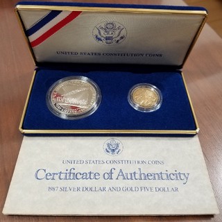 ばんきち様専用》アメリカ1987年 記念硬貨コイン５ドル金貨銀貨の通販