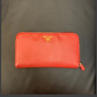 プラダ(PRADA)のプラダ PRADA 長財布 ラウンドファスナー サフィアーノ レッド(財布)