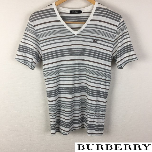 BURBERRY BLACK LABEL(バーバリーブラックレーベル)の美品 BURBERRY BLACK LABEL 半袖Tシャツ ボーダー サイズ2 メンズのトップス(Tシャツ/カットソー(半袖/袖なし))の商品写真