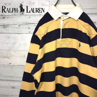 ポロラルフローレン(POLO RALPH LAUREN)の【激レア】ポロラルフローレン☆刺繍ロゴ 太ボーダー ラガーシャツ 90s(ポロシャツ)