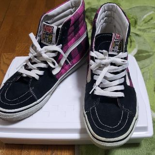 ヴァンズ(VANS)の美中古VANSバンズSK-8 スケートハイ27BLACK×PINK×WHITE(スニーカー)