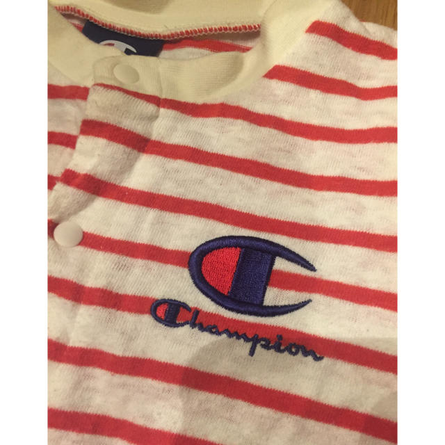 Champion(チャンピオン)のチャンピオン★ボーダーロンパース80 キッズ/ベビー/マタニティのベビー服(~85cm)(ロンパース)の商品写真