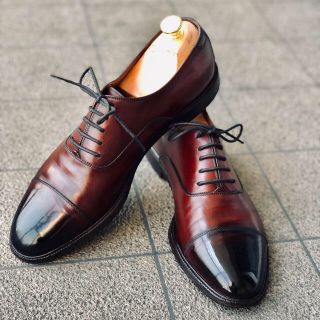 サルヴァトーレフェラガモ(Salvatore Ferragamo)の鏡面磨き済み！フェラガモ ストレートチップ 革靴 茶色 26cm(ドレス/ビジネス)