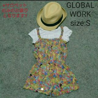 グローバルワーク(GLOBAL WORK)のGLOBAL WORK サロペット size:S(90～100cm)ピンク(パンツ/スパッツ)