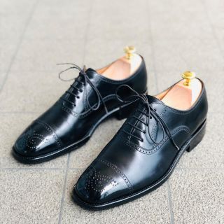 ✨高級革靴✨Ferragamo フェラガモ　黒　24.5cm ストレートチップ