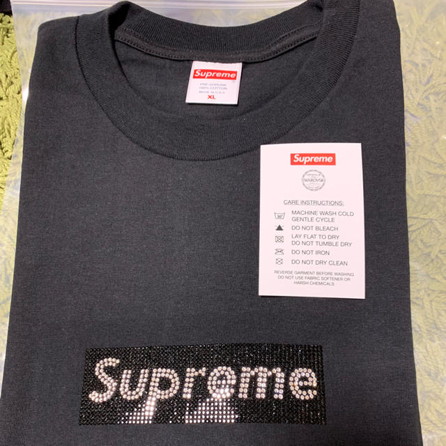 XL supreme swarovski BOXLOGO tee black