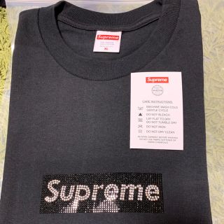 シュプリーム(Supreme)のXL supreme swarovski BOXLOGO tee black(Tシャツ/カットソー(半袖/袖なし))