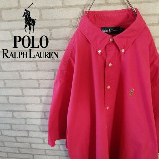 ラルフローレン(Ralph Lauren)のXLサイズ  ラルフローレン 半袖ボタンダウンシャツ 希少ピンクカラー (シャツ)