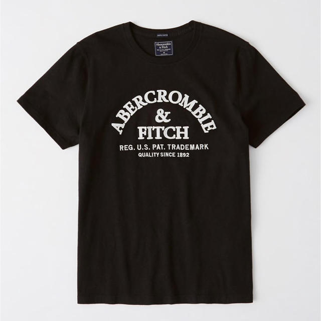 Abercrombie&Fitch(アバクロンビーアンドフィッチ)の【正規品】アバクロ A&F アップリケロゴTシャツ ブラック S メンズのトップス(Tシャツ/カットソー(半袖/袖なし))の商品写真