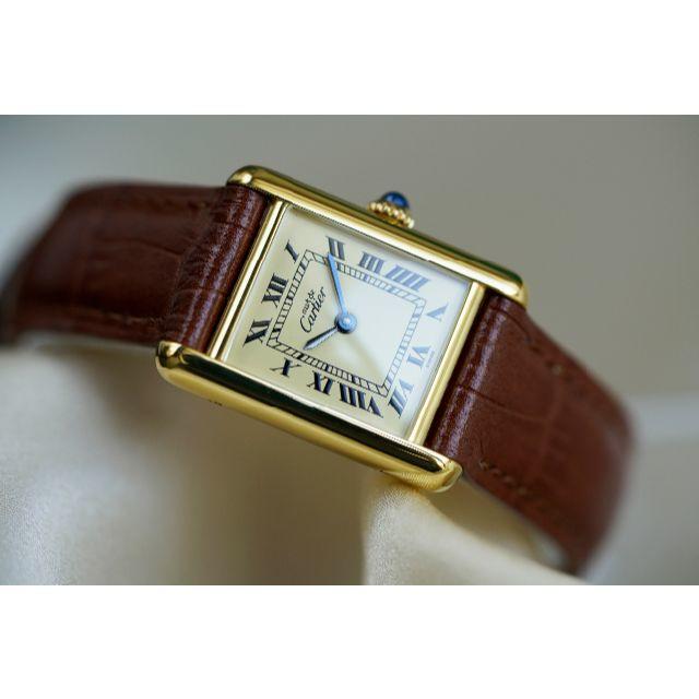 美品 カルティエ マスト タンク アイボリー 手巻き SM Cartier