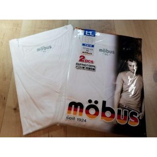 モーブス(mobus)の２枚組mobus(モーブス)綿１００％半袖 V首Tシャツ白メンズLLサイズ紳士(その他)