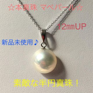 【お値打ち品】SV マベ 本真珠  ペンダント ネックレス シルバー 12㎜UP(ネックレス)