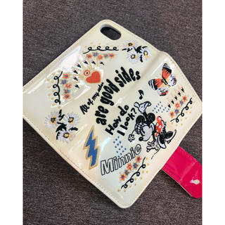 ディズニー(Disney)のiPhone ケース ディズニー ミニー 手帳型 刺繍(iPhoneケース)
