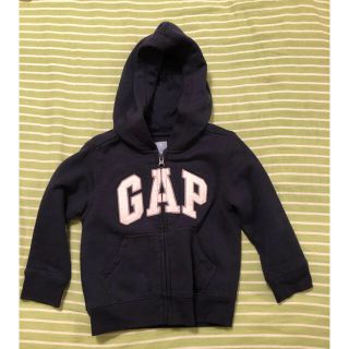 ベビーギャップ(babyGAP)のBABY GAP ベビー ギャップ ロゴ パーカー 100 ネイビー(ジャケット/上着)