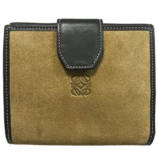 【美品】LOEWE  ロエベ　折り財布　スウェード生地