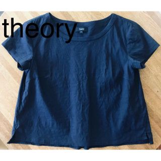 セオリー(theory)のtheory  セオリー  ブラウス ネイビー 18SS 夏の人気素材 クランチ(シャツ/ブラウス(半袖/袖なし))