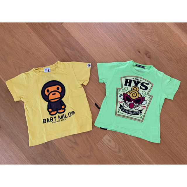 A BATHING APE(アベイシングエイプ)のBABYMILO&histeric Tシャツ2枚セット【100】 キッズ/ベビー/マタニティのキッズ服男の子用(90cm~)(Tシャツ/カットソー)の商品写真