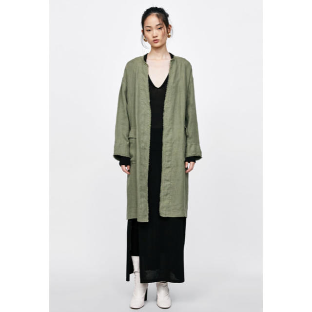 ZARA(ザラ)の週末お値下げ中♡【6月20日で削除】 ZARA オーバーサイズリネンジャケット レディースのジャケット/アウター(ミリタリージャケット)の商品写真