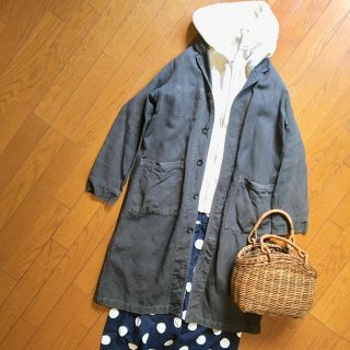 ネストローブ(nest Robe)の《SALE》 nest Robe ネストローブ  リネンコート ネイビー(ロングコート)