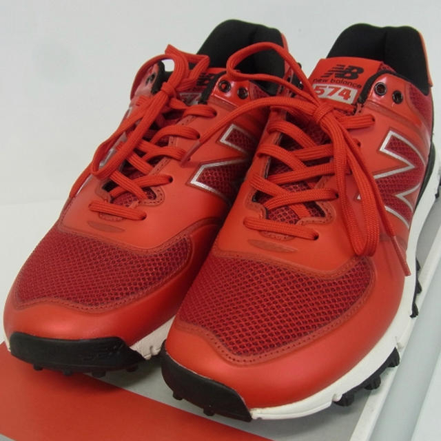 New Balance(ニューバランス)のニューバランス 574 ゴルフシューズ スパイクレス レッド スポーツ/アウトドアのゴルフ(シューズ)の商品写真