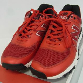 ニューバランス(New Balance)のニューバランス 574 ゴルフシューズ スパイクレス レッド(シューズ)