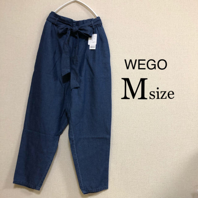 Mサイズ WEGO ⭐️新品⭐️ リボンアンクルテーパードパンツ ブルー