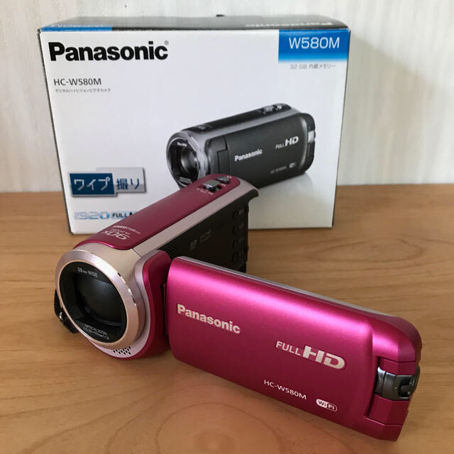 Panasonic デジタルハイビジョンビデオカメラ HC-W580M ピンク約266g付属品