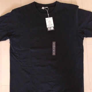 ユニクロ(UNIQLO)の未使用　ユニクロU  クルーネックT　黒   Lサイズ(Tシャツ/カットソー(半袖/袖なし))