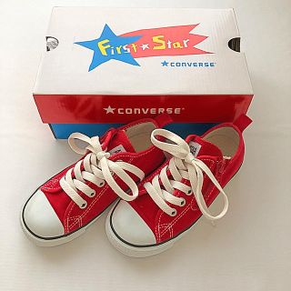 コンバース(CONVERSE)の美品 コンバース スニーカー レッド 赤 18cm(スニーカー)