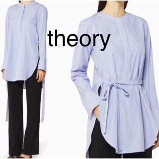 セオリー(theory)のtheory セオリー ブルーストライプ  チュニックブラウス  18SS美品(シャツ/ブラウス(長袖/七分))