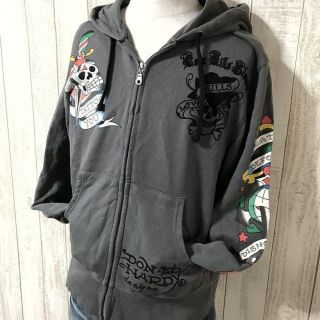 Ed Hardy エドハーディー スウェットパーカー ペイズリー SIZE S