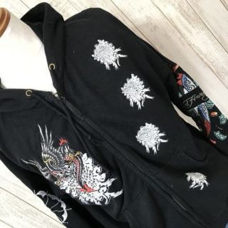 Ed Hardy エドハーディー スウェットパーカー ペイズリー SIZE S