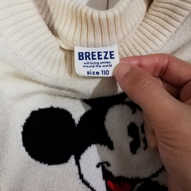 BREEZE(ブリーズ)のBREEZEミッキーセーターsize110 キッズ/ベビー/マタニティのキッズ服男の子用(90cm~)(Tシャツ/カットソー)の商品写真