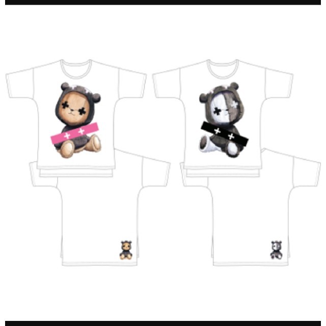 LEVEL.4  レトルト  ビッグ Tシャツ  レディース　白黒クマ  白 エンタメ/ホビーのおもちゃ/ぬいぐるみ(キャラクターグッズ)の商品写真