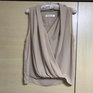 シェイナー(SHEINAR)のゆーママさん専用 カシュクール ノースリ ブラウス ベージュ(シャツ/ブラウス(半袖/袖なし))