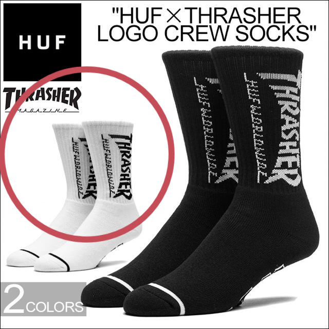 THRASHER - [新品]THRASHER x HUF コラボソックス 靴下の通販 by melocore_yusuke's shop｜スラッシャー ならラクマ