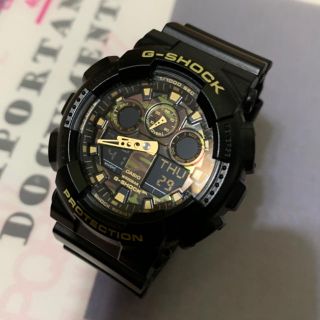 ジーショック(G-SHOCK)の極美品 CASIO 腕時計 G-SHOCK GA-100CF 迷彩ゴールド(腕時計(デジタル))