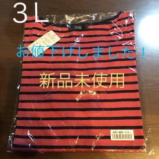 お値下げ‼  ︎半袖ボーダーTシャツ ３L 新品未使用(Tシャツ(半袖/袖なし))