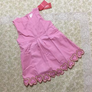 ジンボリー(GYMBOREE)のジンボリー  ハート刺繍ワンピース  2T  90  タグ付(ワンピース)