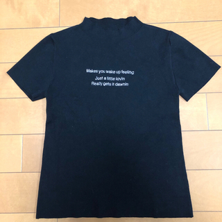リエンダ(rienda)のrienda ロゴメッセージ ニットTシャツ(Tシャツ(半袖/袖なし))