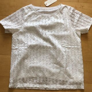 ショコラフィネローブ(chocol raffine robe)の039.ストライプレースカットプルオーバー【未使用】(カットソー(半袖/袖なし))