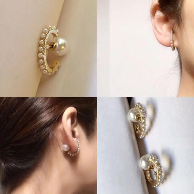 SLOBE IENA(スローブイエナ)のイヤーカフ風♡ヴィンテージパールピアス レディースのアクセサリー(ピアス)の商品写真