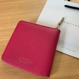 スマイソン(Smythson)の【新品未使用】スマイソン 折りたたみ 財布 ピンク(財布)